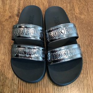 (NWOT)VS Pink metallic slides